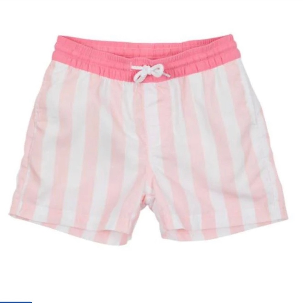 The Beaufort Bonnet Company (TBBC) Turtle Bay Pink white Tortola Swim Trunks